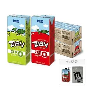 피크닉 청포도 제로 200ml, 24개입, 1개+사과 제로 200ml, 24개입, 1개 + 증정 (피크닉 캐리어 네임태그,1개)