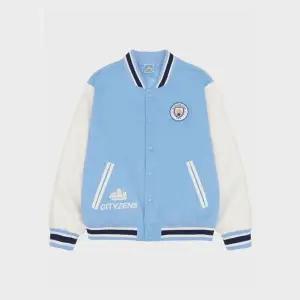 [아웃도어스/풋볼스탠다드]풋볼스탠다드 공용 맨시티 에코 레더 바시티 스타디움 자켓_M3JK401XSBL