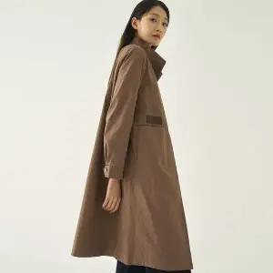 [하프클럽/](2컬러) 가죽패치 A라인 롱 트렌치코트 LCCAN922