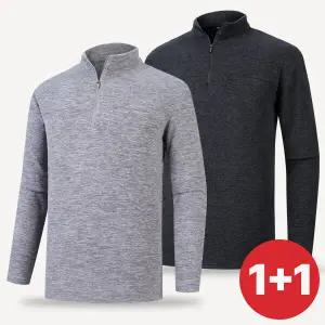1+1 투엘라 남성 따숩데이 겨울 양기모 반집업 티셔츠(M6OPWT13)