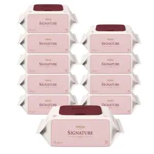 베베숲 시그니처 레드 아기물티슈 캡형 70매, 10개