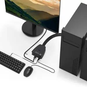 8K 일체형 키보드 마우스 모니터 공유기 컴퓨터 2대 전환기 장치 선택기 스위치 분배기 셀렉터 케이블일체