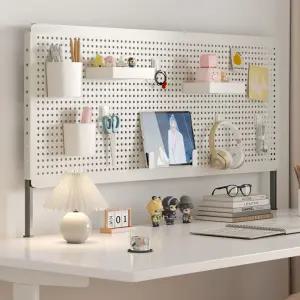 책상타공보드 책상 타공판 화이트 특대형 클립