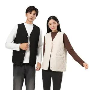 남자 패딩 조끼 브이넥 경량 간절기 남성 솜 패딩 조끼 겨울 아웃도어 여성 여자 이너 보온