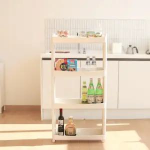 트롤리 4단 수납함 정리함 주방 틈새 이동식 / 1+1 / 반짝 세트 구성