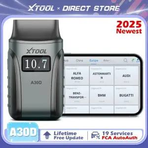 런치진단기 XTOOL Anyscan A30D 블루투스 OBD2 스캐너 OBD 2 진단 2025 차량용 FCA SGW AutoAuth 19 재 내