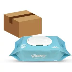 크리넥스 코튼클린 저자극 대용량 물티슈 100매 24개