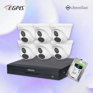 이지피스 210만화소 실내 돔 6대 8채널 DVR 자가설치 CCTV세트(1TB포함)