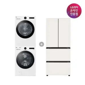 LG 트롬 세탁기건조기 세트 + LG 디오스 오브제컬렉션 김치톡톡 (FX23WA-20WQ + Z408MEEF23)