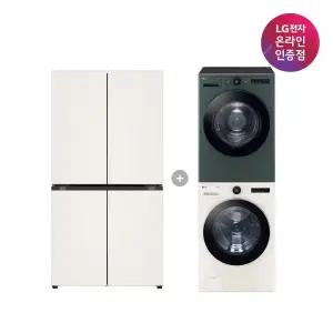 LG 디오스 오브제컬렉션 매직스페이스 냉장고 + LG 트롬 세탁기건조기 세트 (T875MEE111 + FX24ENE-GNG)