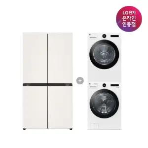 LG 디오스 오브제컬렉션 매직스페이스 냉장고 + LG 트롬 세탁기건조기 세트 (T875MEE111 + FX23WA-20WQ)
