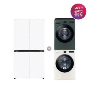 LG 디오스 오브제컬렉션 매직스페이스 냉장고 + LG 트롬 세탁기건조기 세트 (T875MHH111 + FX24ENE-GNG)