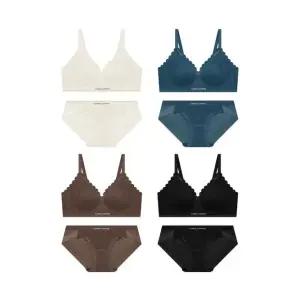 코데즈컴바인 스칼럽레이스 심리스 노와이어 햄팬티 세트 CEWRP955SET 886949