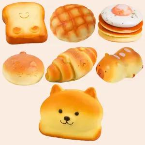 쫀득빵 스퀴시 말랑이 말랑 쫀득 주물럭 촉감놀이 스트레스 베이커리 식빵 크로와상 시바 냥냥번