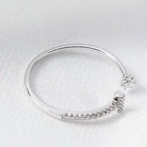 [하프클럽/]실버 925 백금도금 앞 오픈링 큐빅 여성 패션 반지