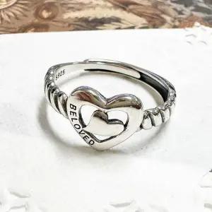 [하프클럽/]심플반지 여성용 링 매력적 체인 실버반지 하트