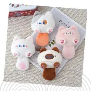 귀여운 동물 인형 키링 고양이 강아지 토끼 캐릭터 가방 장식 삑삑이 소리 플러시 키홀더 아기 장난감