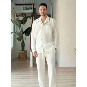 [하프클럽/자주]아이보리 남 더블 코튼 파자마 세트 J214401109