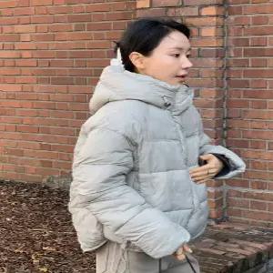 허밍 절개 후드 숏 패딩 (2color)