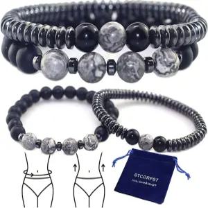 STCORPS7 마그네틱 힐링 팔찌 u2013 림프 배액 관절염 불안 감소 및 체중 감소를 위한 조절 가능한