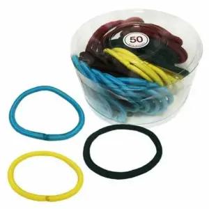 무매듭 컬러고무줄 50P 머리끈 어린이머리끈 칼라고무