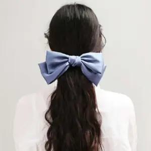 빅사이즈 리본 자동 헤어핀 블루 국산 청순 모던 여신