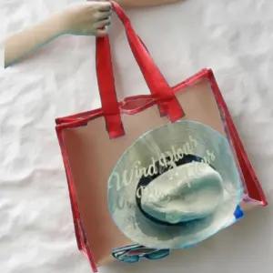 여성용 방수 비치 수영 가방 투명 사각형 물놀이용