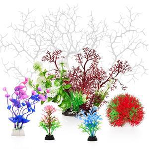 피쉬댄스 수족관 식물 인공 어항 플라스틱 장식 흰색 가짜 산호 세트 5개