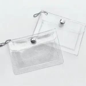 똑딱이 투명 PVC 미니지갑 파우치 키링 (WFK2I7L)