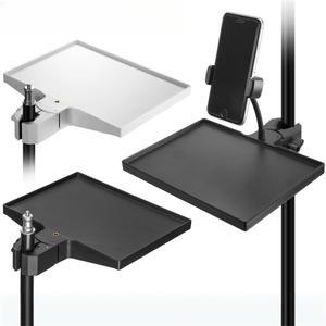 1개 마이크 스탠드 트레이 폰 홀더 클램프 포함 라이브 삼각대 브래킷