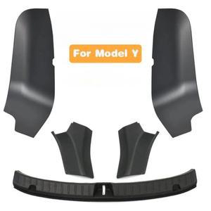 Tesla 호환 Model Y 액세서리 용 트렁크 사이드 가드 TPE 보호 씰 바 커버 Fluff Surface Corner Anti-kick
