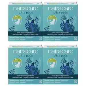 나트라케어 울트라 흡수 빠른 순한 패드 생리대 날개형 레귤러 소형 14개입 4개