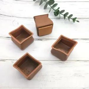 의자발커버 긁힘방지 의자발 4개세트 사각대형갈색 (WFJPVW4)