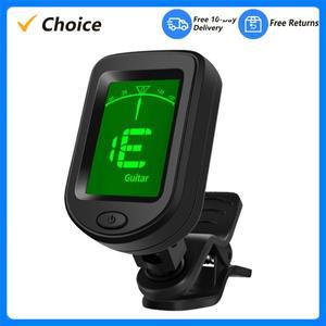 클립 온 기타 튜너 디지털 우쿨렐레 튜너 회전식 LCD 디스플레이 Type-C 충전식 튜너 기타 베이스 우쿨렐레