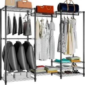 YVTCRTCW 휴대용 옷걸이 최대 하중 900LBS 헤비 듀티 옷장 68.1인치 W x 14.6인치 D 76.3인치 H 4개의