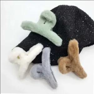 머리핀 베이직 디테일 구성 퍼 헤어집게핀 고급스러운