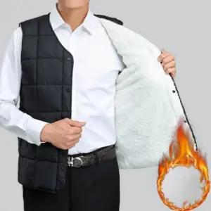 남성 안감 퍼 경량 아우터 정장핏 보온 조끼 베스트 (WFK6DPK)