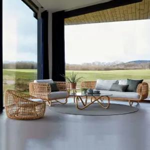야외 라탄 테이블 쇼파 리조트 펜션 옥상 소파