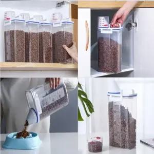 반려동물 사료 계량컵 밀폐형 강아지 고양이 용기 애완동물 식사 용품 (WFK6MCN)