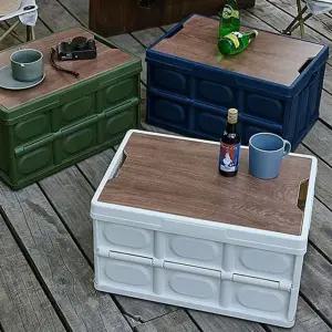 쿨샵 캠핑테이블 박스형 차박 수납정리함 이동식의자 나들이 접이식체어