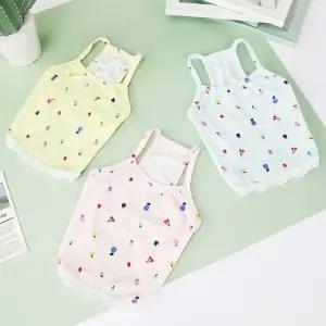 강아지여름옷 푸르츠 레이스 끈나시 강아지옷 (WFJSR6U)