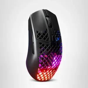 스틸시리즈 에어록스 3 무선 타공 경량 RGB 게이밍 마우스 초경량 방수 디자인 18K DPI TrueMove Air 광학