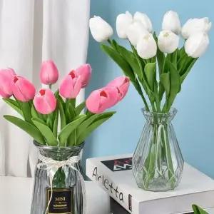 고품질 인조 튤립 꽃다발 조화 소품 인테리어 장식 1송이 (WFK9FBF)