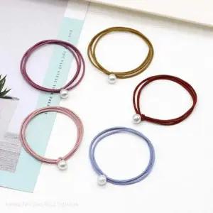 [콩심팥심]방울 세줄 단위 진주 머리끈 판매 1P