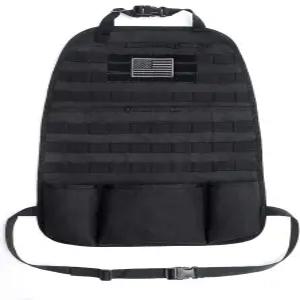 택티쿨 카시트 백 오거나이저 - 업그레이드된 택티컬 몰 차량 패널 유니버설 핏 커버 프로텍터와 추가 미국