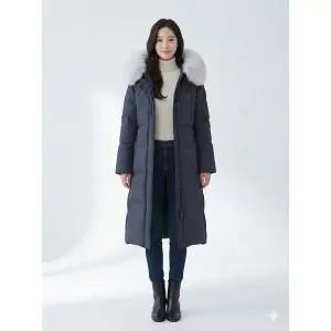 에고이스트 차콜 사가폭스퍼 클래식 롱 다운점퍼 EQ4TD009_P394862343