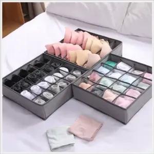 부직포 속옷 양말 넥타이 칸칸이 수납함 정리함 그레이 24칸 (WFKAEY9)