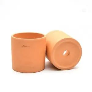 테라원 국산 원통형 14x14cm 황토 토분 물구멍O (WFKB2PN)