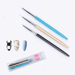 네일아트 젤 라인 솔리드 정밀 세필 브러쉬 3종세트 (WFKAH71)