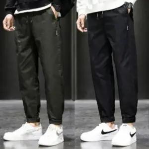 아웃도어 레저팬츠 골프 캐주얼크롭팬츠 밴딩핀턱 면바지 롤업긴바지